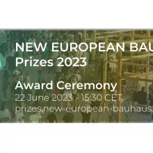 Banner inviting to the NEB Prizes 2023 Award Ceremony on 22 June from 15:30 (CET) onwards