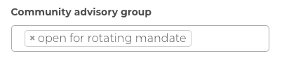 Advisory group profile tag