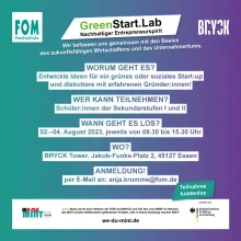 Ferienworkshop für Schülerinnen und Scnachhaltig hüler zum Thema Gründen