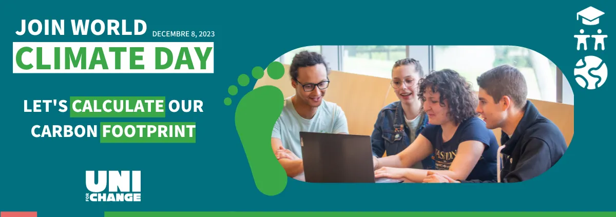 Let's calculate our carbon footprint on World Climate Day, 8th December 2023. An initiative of the Green Office of the University of Liège.